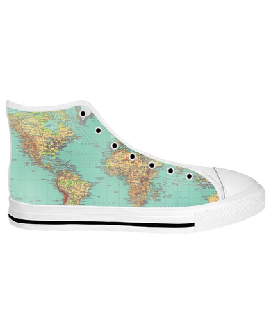 Map White Sole High Tops